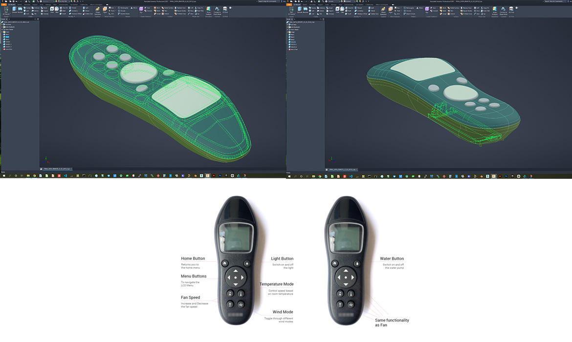 Autodesk Inventor with smart bluetooth remote design and injection moulded bluetooth remote